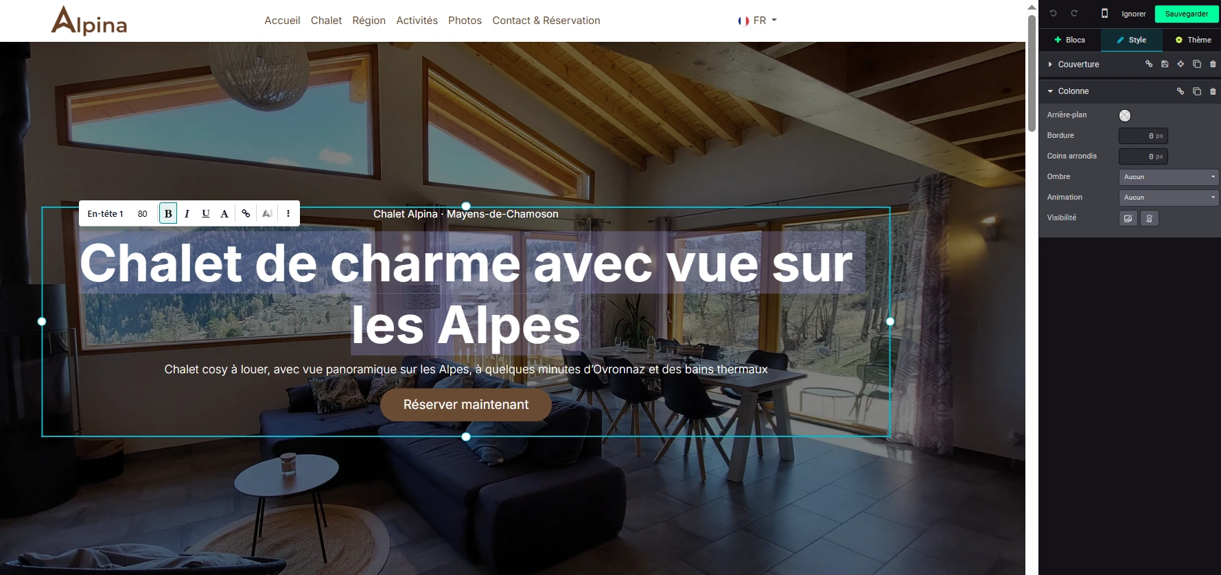 Editeur de contenu site Web d'Odoo