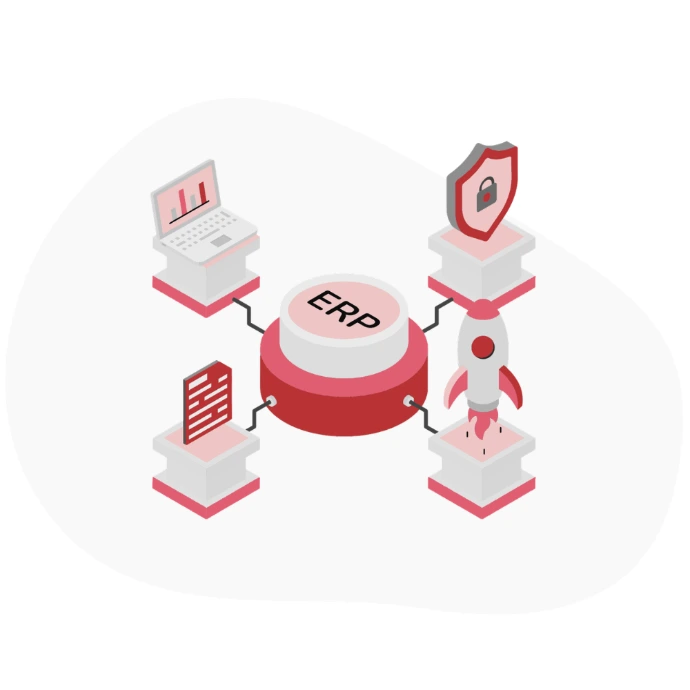 Image vectorielle d'un système ERP